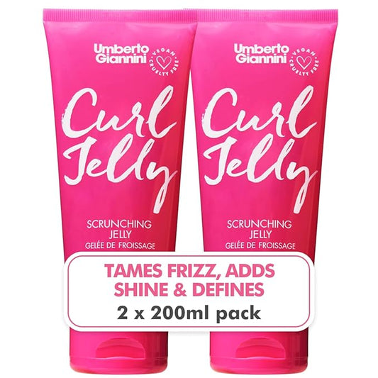 Umberto Giannini Curl Jelly Scrunching Jelly Bundle, Vegan & Cruelty Free Frizz Solution Gel for Curly or Wavy Hair, 200 ml (2 Pack)