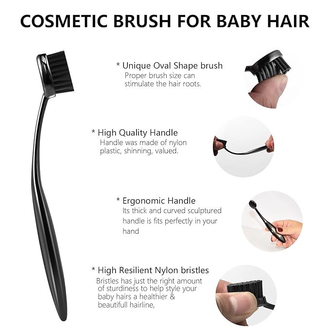 Precision Styling Brush for Natural Hair - Portable Edge Control and Bristle Brush
