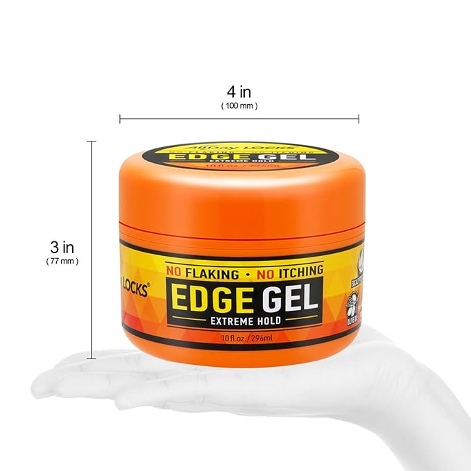 AllDay Locks Edge Gel (10 oz) | Extreme Hold, Moisturizing Edge Control Smoother | Eucalyptus, Rosemary, Olive Oil | No Frizz, Flakes, or Grease | Sleek 'n Slay Edge & Baby Hairs | 10 oz
