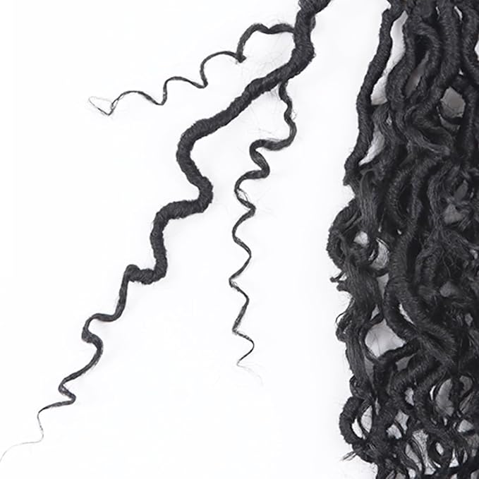 Goddess Locs Crochet Hair,10 Inch 9 Packs Synthetic Faux Locs Crochet Hair for Black Women,River Locs Hair Extensions Boho Style Pre looped Faux with Curly Ends