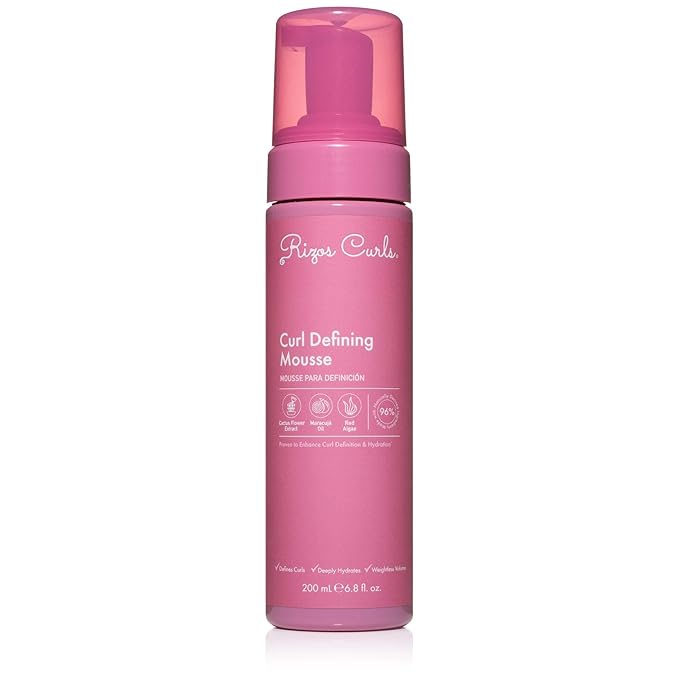 Rizos Curls Curl Defining Mousse – Lightweight Foam for Volume & Hydration – Shine & Definition for Every Curl Pattern: Wavy, Curly, Coily 1a–4c Hair Types – Sulfate & Paraben Free | Hydrate & Define, Volume & Definition, Frizz Free Shine