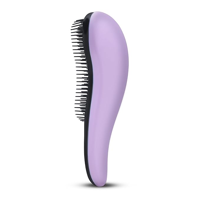 Hair Brush For Curly Hair, Detangling Hair Brushes for Women With Soft Flexible Bristles, Travel Hair Brush For Kids, Straight, Natural, Curly, Dry, Or Wet Hair, The Scoopie (Purple)