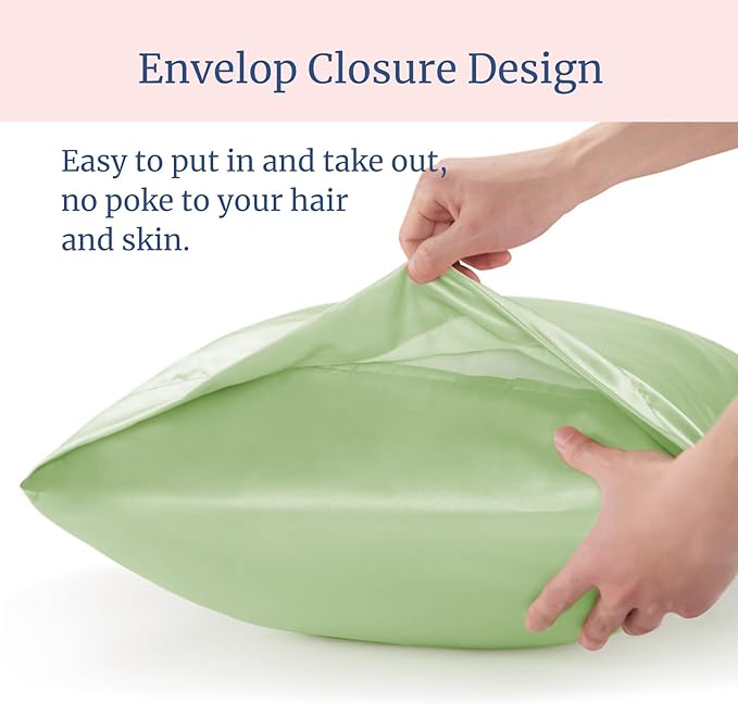 BEDELITE Satin Pillowcase for Hair and Skin, Super Soft Similar to Silk Pillow Cases 4 Pack with Envelope Closure, Cooling Pillowcases for Women Men (20"x30" Queen Size, Gleam)