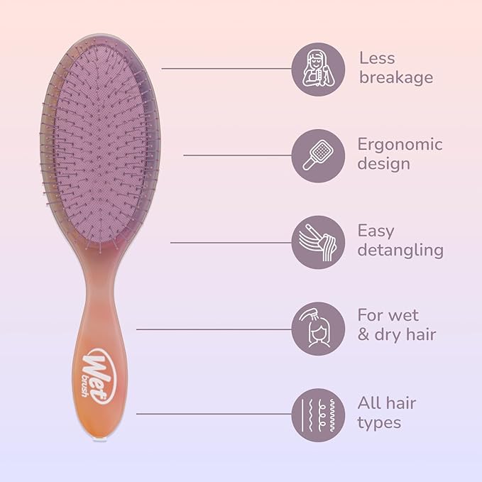 Wet Brush Original Detangler Hair Brush, Pink (Desert Afterglow), Ultra-Soft IntelliFlex Bristles, Detangling Bristles Glide Through Tangles (Wet Dry & Damaged Hair), Women & Men (Pack of 2)