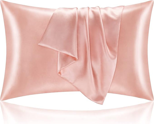 BEDELITE Satin Pillowcase for Hair and Skin, Super Soft and Cooling Similar to Silk Pillow Cases 2 Pack with Envelope Closure, Gift for Women Men(20"x40" King Size, Coral)