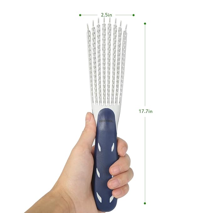 BESTOOL Detangling Brush for Curly and Natural Black Hair, Afro 3/4abc Texture, Faster and Easier Detangling of Wet or Dry Hair with No Pain (Blue)