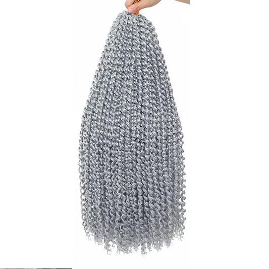 Passion Twist Hair 24Inch 1Pack Passion Twist Crochet Hair Water Wave Crochet Hair for Black Women (24 Inch (Pack of 1), Grey)