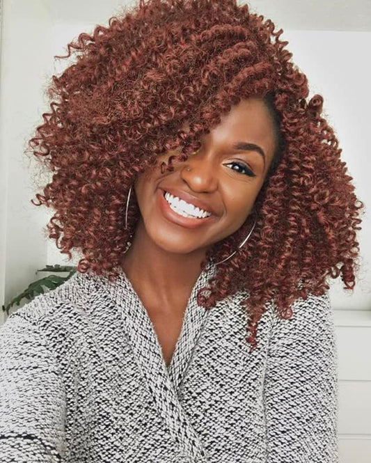 Lady Miranda Pure Color Afro kinky Curly Braiding Hair Extensions Jerry Curl Crochet Hair 3X Braid Hair 11" Short Synthetic Hair Styles (350#)