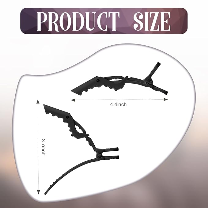 MTLEE 80 Pack Alligator Wide Teeth Hair Sectioning Clips for Women Home Styling (Black)