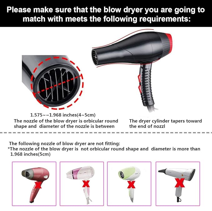 KingKam Collapsible Hair Dryer Diffuser - Travel and Easy Storage - Diffuser Attachment Fit Most Hair Dryers with Nozzle Diameter D-1.575Inch to 1.968 Inch (4-5cm) - Black