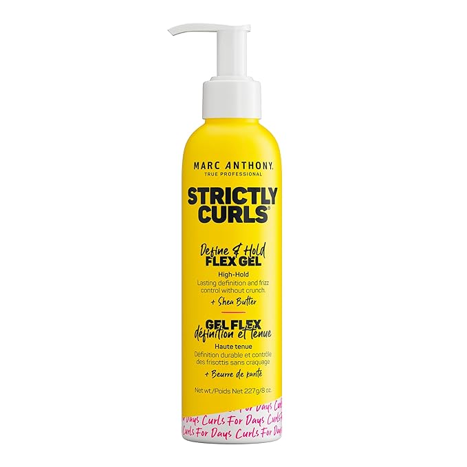 Marc Anthony Hair Styling Gel for Curly Hair, Strictly Curls - Long Lasting Strong Hold Curl Defining Hair Gel for Medium & Coarse Curls - Added Shine & No Flaking - Hair Products Reduces Frizz