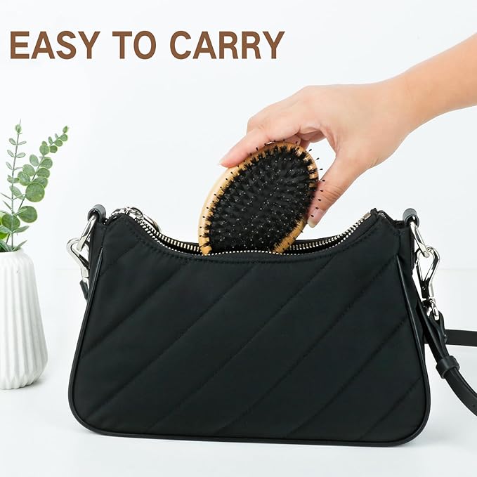 Bamboo Boar Bristle Hair Brush for Women, Men & Kids – Detangling Brush for All Hair Types (Fine, thin, Thick, Curly) Reduces Frizz & Breakage – Smoothing Shine & Health Hair Brush to Travel