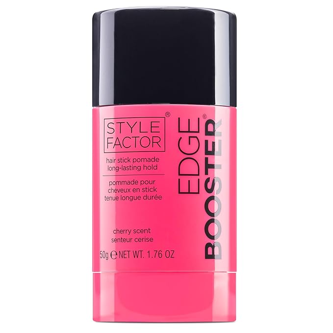 Style Factor EDGE BOOSTER Hair Wax Stick Pomade with Beeswax | Strong Hold Slick Stick for Flyaways, Edges & Baby Hair for Sleek Buns & Ponytails | Stocking Stuffers for Women Girls Teen | Cherry