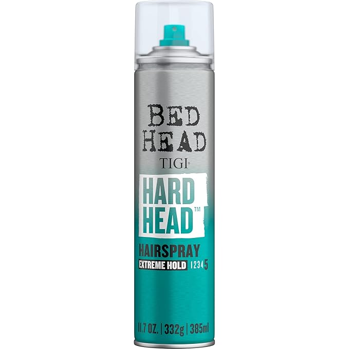 TIGI Bed Head Hard Head Hair Spray – Extra Strong Hold for All Day Style and All Hair Types, 11.7 oz