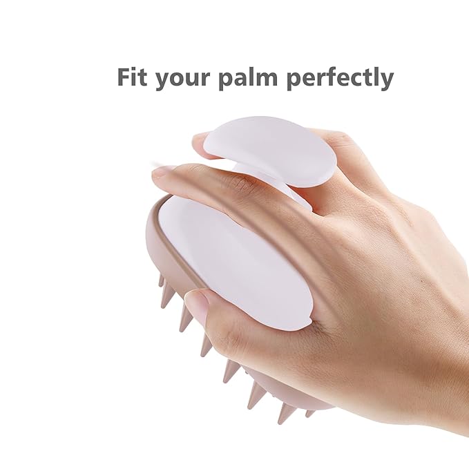 Scalp Massager Shampoo Brush,Scalp Scrubber,Exfoliator for Removing Dandruff & Hair Growth,Detangling Scrubber for All Hair(WhiteBrown)