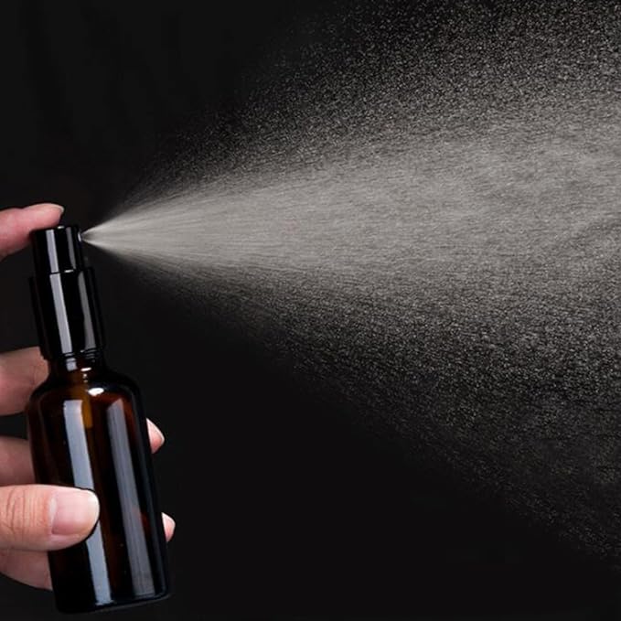 YIZHAO Clear Glass Spray Bottles 1oz, with Small Fine Mist Spray, Metal Cap, Refillable for Essential Oil,Travel,Cleaning,Perfume,Aromatherapy,Makeup – 24 Pcs