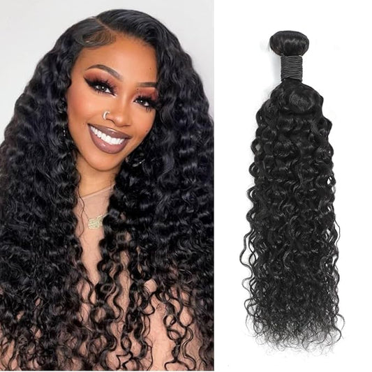 12A Water Wave Bundles Human Hair 26 Inch 105g Bazilian Virgin Hair Bundle Wet And Wavy Bundles Human Hair Double Weft Deep Curly Wave Bundles