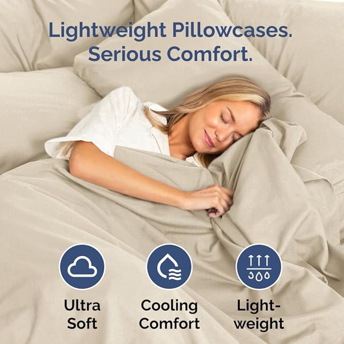 King Pillow Cases Set of 6 - Ultra Soft Hotel Quality Pillowcase Covers - Comfy & Wrinkle Free - Shrink, Stain and Fade Resistant - Easy-Care, Machine Washable Pillow Protectors - 6 Piece Set - Wheat