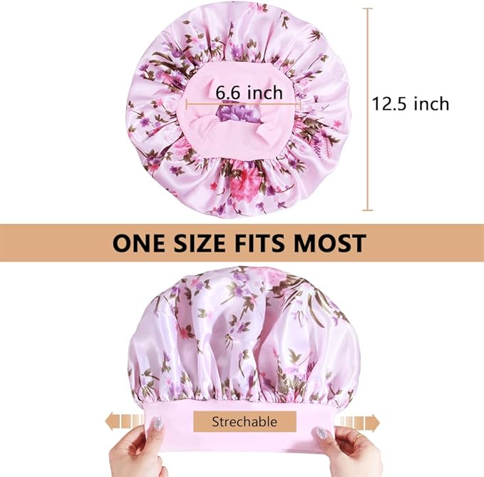10PCS Satin Bonnets for Women Sleeping, Large Braids Bonnet Wide Band Hair Bonnets