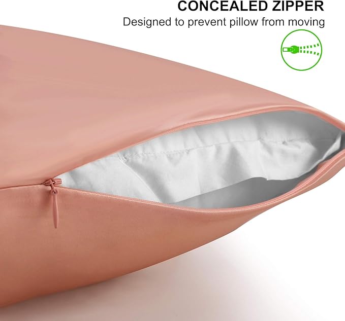 ALASKA BEAR Natural Silk Pillowcase, Standard (1pc, Dusty Pink)