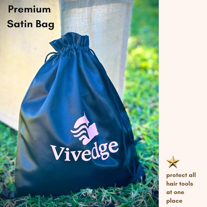 VIVEDGE| Carbon Comb Set for Curly Hair | Anti Static Frizz-free Detangling Wide Tooth Parting Combs with Premium Hair Acccessories for Styling | Gift set for loved ones(Pink-Light Yellow)