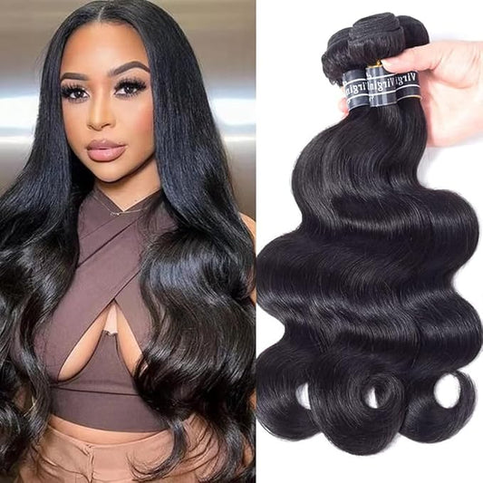 Amella Hair 8A Brazilian Body Wave Virgin Hair 3 Bundles 18 18 18inch 100% Unprocessed Virgin Human Hair Weave Bundles Natural Black Remy Hair