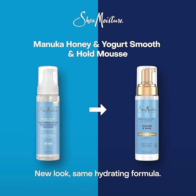 SheaMoisture Manuka Honey & Yogurt Smooth & Hold Multi-Styling Hair Mousse for Nourishment 7.5 oz