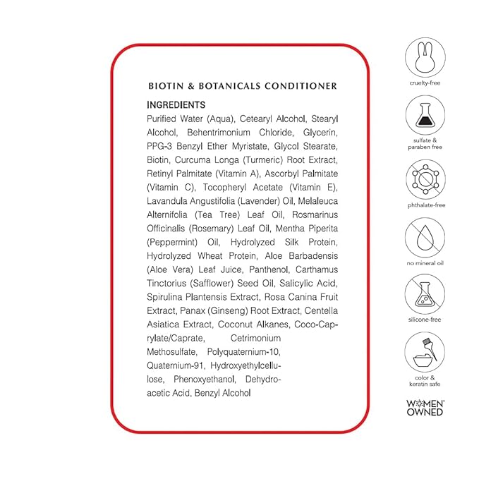 HAIRtamin Biotin Conditioner, vitamin-rich conditioner for healthy hair growth for all hair types, color and keratin safe, paraben free