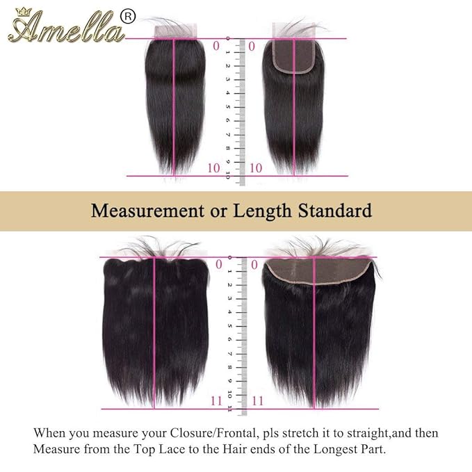Amella Hair 8A Brazilian Body Wave Human Hair Bundles with Closure(22" 24" 26"+20" Three Part Closure) 100% Unprocessed Brazilian Virgin Human Hair Extensions