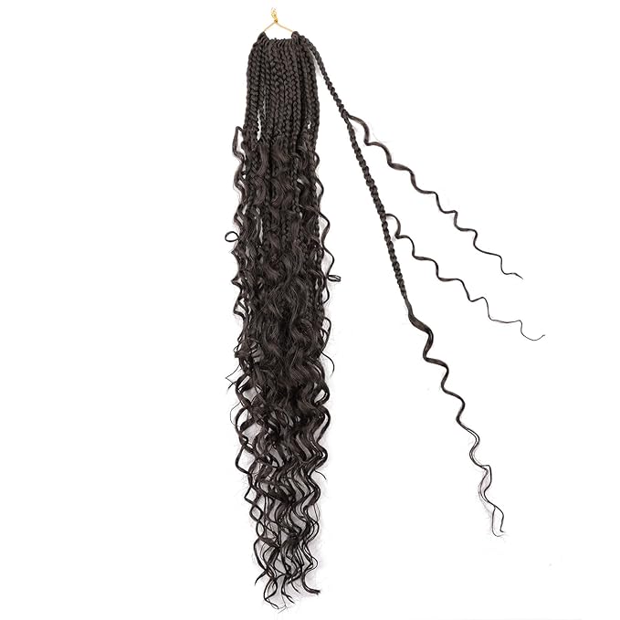 24inch Goddess Box Braids Crochet Hair 8 Packs Synthetic Braiding Hair Extensions for Black Women