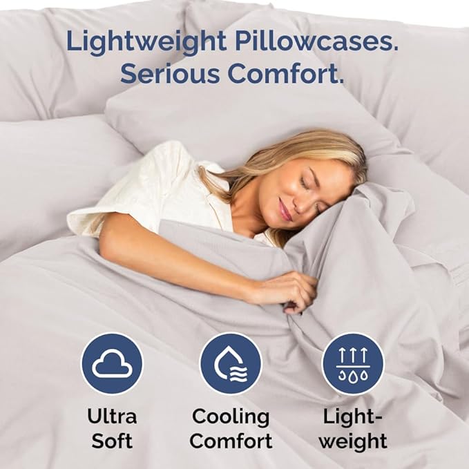 King Pillow Cases Set of 10 - Ultra Soft Hotel Quality Pillowcase Covers - Comfy. Cozy & Wrinkle Free - Shrink, Stain and Fade Resistant - Machine Washable Pillow Protectors - 10 Pcs Set - Light Grey