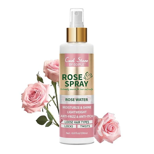 6.8Fl.oz Rose Water Hair Spray for Scalp Moisturizing, Natural Loc Gel for Retwist, Rosewater for Hair Refreshing