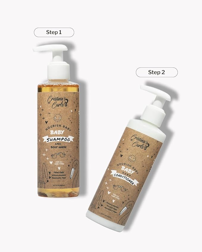 Cristina's Curls Baby Shampoo & Body Wash – Gentle Low-Foam Head-To-Toe Clean For Newborns And Sensitive Skin