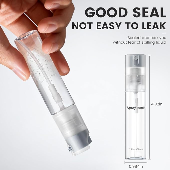 4 Pack Refillable Spray Bottle, Reversible Small Empty Spray Bottle with Fine Mist, Leak Proof - for Cleaning Solutions, Mosquito prevention, Face & Hair Mist - 4pk 1 OZ / 30 ML