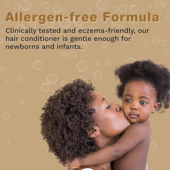 Leave-In Baby Conditioner & Moisturizer for Textured Hair, Detangler for Curls & Coils, Black & Brown Babies, African American Toddlers, Children & Kids of Color, 8 oz
