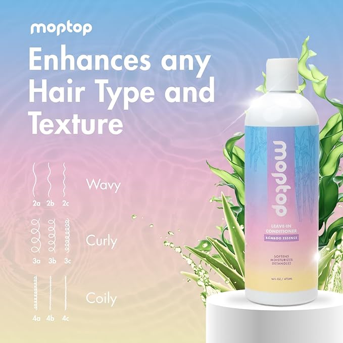 MopTop Leave In Conditioner for Curly Hair – Hair Moisturizer to Soften, Moisturize & Hydrate, Anti Frizz for All Textures & Curl Types, Sulfate & Paraben Free Hair Conditioner