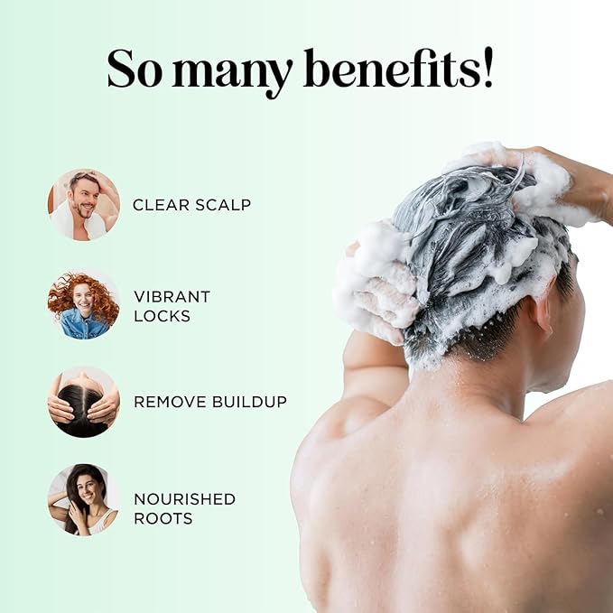 Clarifying Shampoo for Build Up and Oily Hair - Deep Cleansing Shampoo with Rosemary - Refreshing Lemon for Greasy Hair & Jojoba Oil for Scalp Cleanser - Anti Residue Shampoo for Healthy Scalp - 8 Oz