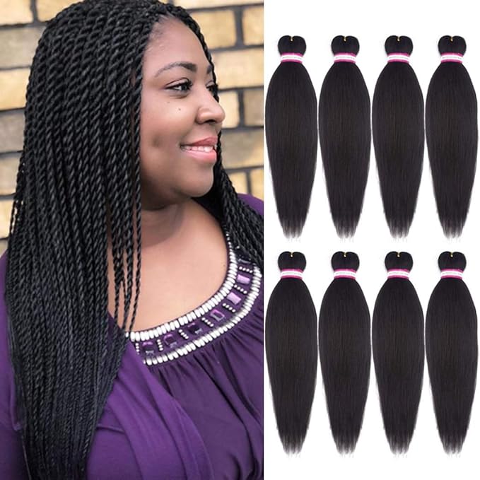 Dorsanee Dark Brown Braiding Hair Pre Stretched 20 Inch 8 Packs Braiding Hair Extensions for Crochet Box Braids Twists Locs Hair Itch Free Soft Yaki Texture Hot Water Setting (20inch,#4)