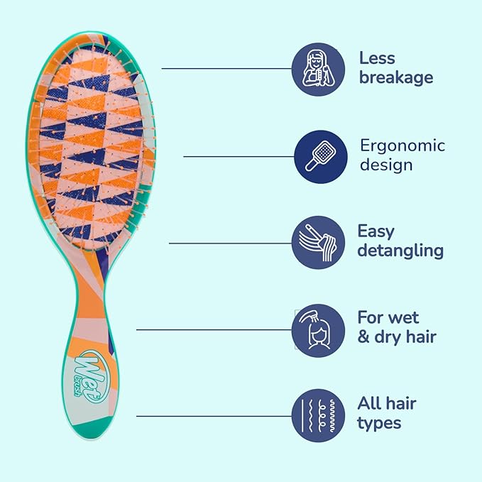 Wet Brush Original Detangler Hair Brush, Flag Up (Artful Ace) - Ultra-Soft IntelliFlex Bristles - Detangling Brush Glides Through Tangles For All Hair Types (Wet Dry & Damaged Hair) - Women & Men
