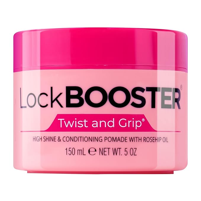 Style Factor Lock BOOSTER Twist & Grip Braid Gel (5 Oz.) with Rosehip Oil — Strong Hold, Flake-Free, Frizz-Free Hair Braiding Gel for Defined & Long-Lasting Twists, Locs & Braids