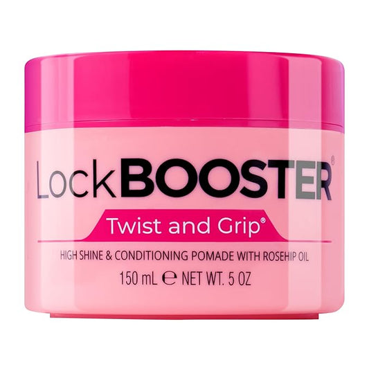 Style Factor Lock BOOSTER Twist & Grip Braid Gel (5 Oz.) with Rosehip Oil — Strong Hold, Flake-Free, Frizz-Free Hair Braiding Gel for Defined & Long-Lasting Twists, Locs & Braids