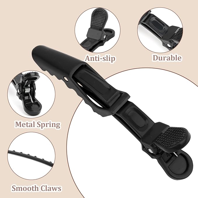 24 Pack Alligator Hair Clips, Professional Clips for Hair Sectioning, Hair Styling Accessories for Women Men Girls Teens,Multicolor（Blue，Black，Purple ，Light Purple ，Orange）