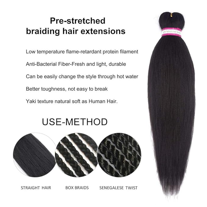 Dorsanee Dark Brown Braiding Hair Pre Stretched 20 Inch 8 Packs Braiding Hair Extensions for Crochet Box Braids Twists Locs Hair Itch Free Soft Yaki Texture Hot Water Setting (20inch,#4)