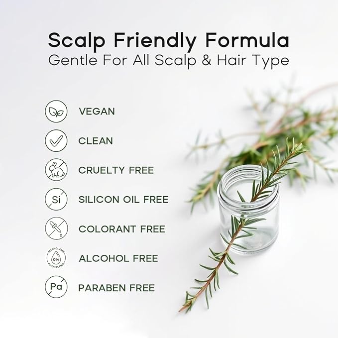 HALOVIDA Sea Salt Rosemary & Mint Scalp Scrub, Clean Silicon Oil-Free, Itchy Relief Scalp Treatment for Dandruff, Gently Exfoliator Cruelty-Free, Relieves Dryness, Promotes Hair Growth
