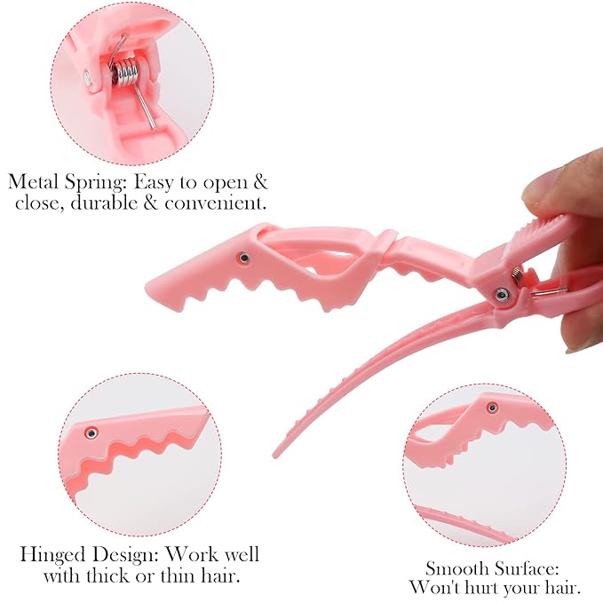 Ondder 24 Pack Professional Alligator Hair Clips for Styling and Salon - Plastic Gator Clips