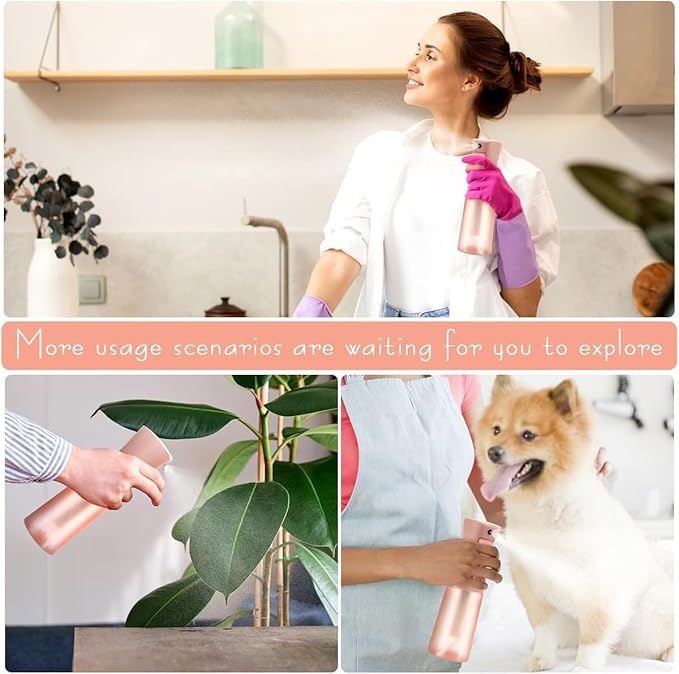 Spray Bottle,Fine Mist Spray for Hair,Ultra-Fine Continuous Spray Bottle for Skincare,Refillable Spray Container,Plant Care,Pet Grooming,Cleaning,Christmas Gift (Frosted)