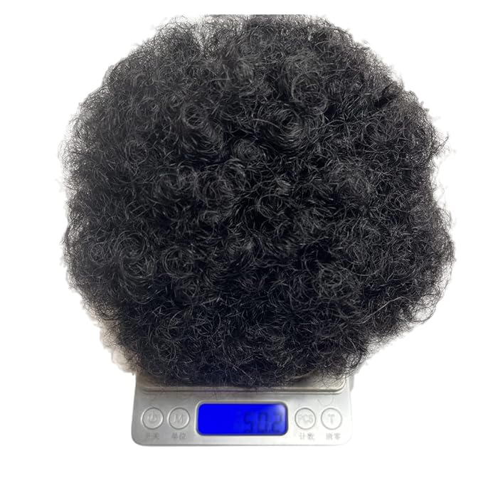 Real Human Hair Afro Kinky Curly Puff Drawstring Ponytail High Puffs Drawstring Bun 2 Clips in Hairpieces Updo Donut Chignon Short Curly Hair for Black Women (6 inch)