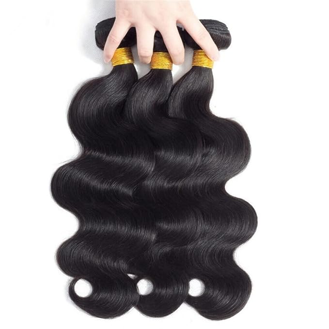 12A Human Hair Bundles Body Wave(20 22 24 Inch)100% Unprocessed Brazilian Virgin Human Hair Body Wave 3 Bundles Hair Weft Full Density Sew in for Black Women Natural Color