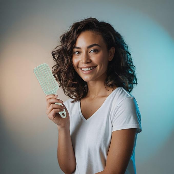 Cricket Hapi De-Knot Delight Detangler Brush Smedium - Featuring 100+ Soft Bristles, Soft, Flexible, and Gentle Design, 3 Adjustable Hair Rows for All Hair Types, and Compact Brush Head - Light Green