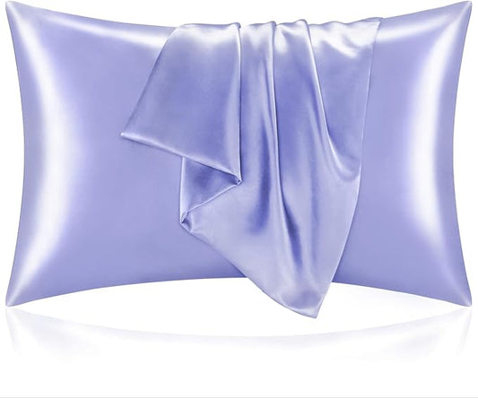 BEDELITE Satin Pillowcase for Hair and Skin, Super Soft and Cooling Similar to Silk Pillow Cases 2 Pack with Envelope Closure, Gift for Women Men(20"x40" King Size, Lilac)